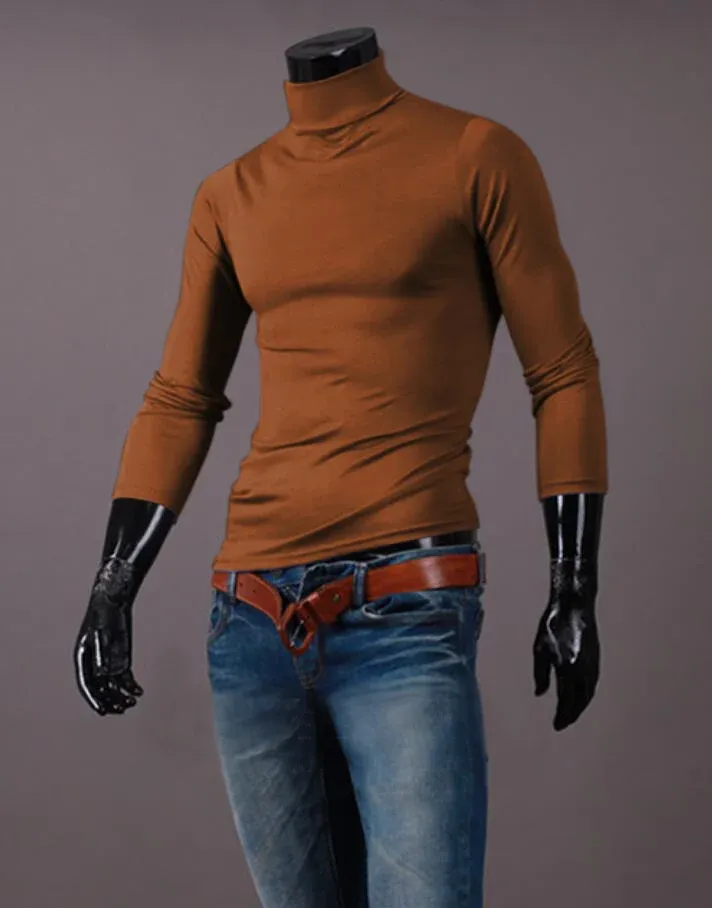 Men's Thermal Long Sleeve T-Shirt Slim Fit High Neck Winter Base Layer Top for Autumn & Winter Warm Apparel showcase 19