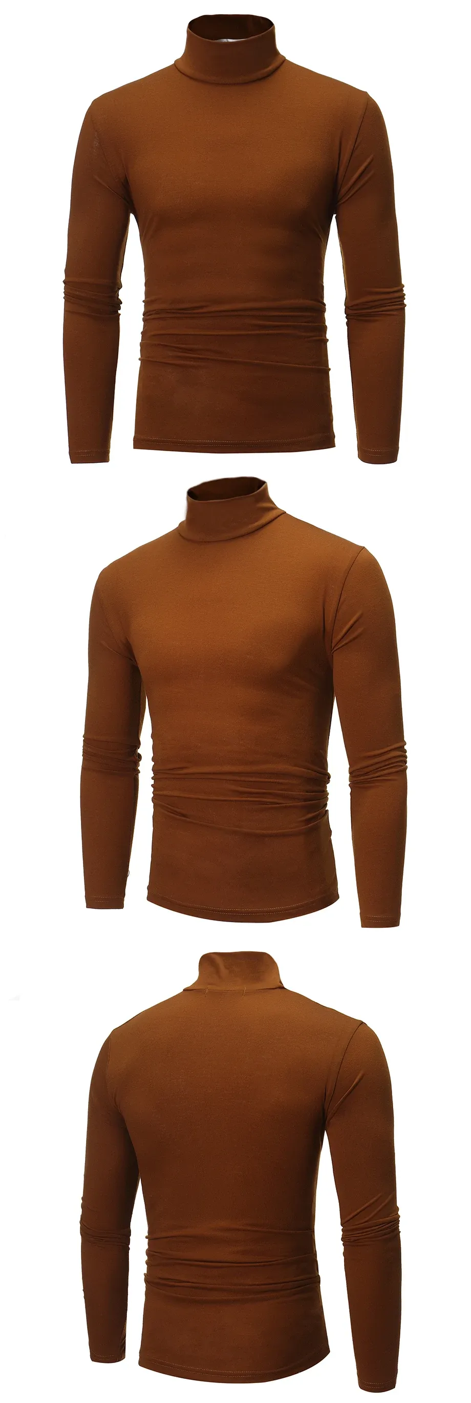 Men's Thermal Long Sleeve T-Shirt Slim Fit High Neck Winter Base Layer Top for Autumn & Winter Warm Apparel showcase 6