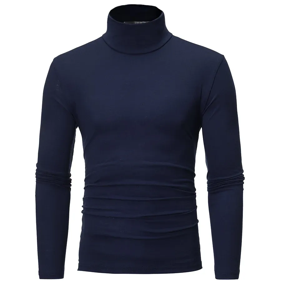 Men's Thermal Long Sleeve T-Shirt Slim Fit High Neck Winter Base Layer Top for Autumn & Winter Warm Apparel showcase 9