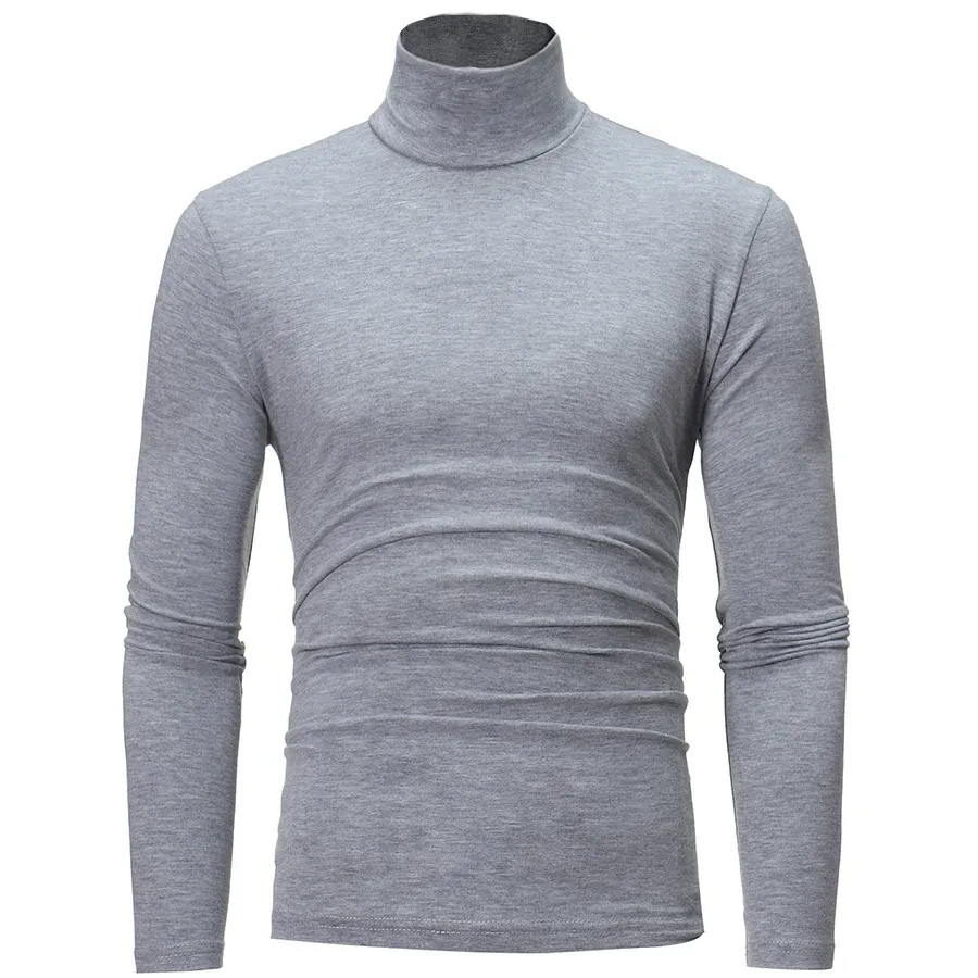 Men's Thermal Long Sleeve T-Shirt Slim Fit High Neck Winter Base Layer Top for Autumn & Winter Warm Apparel showcase 12
