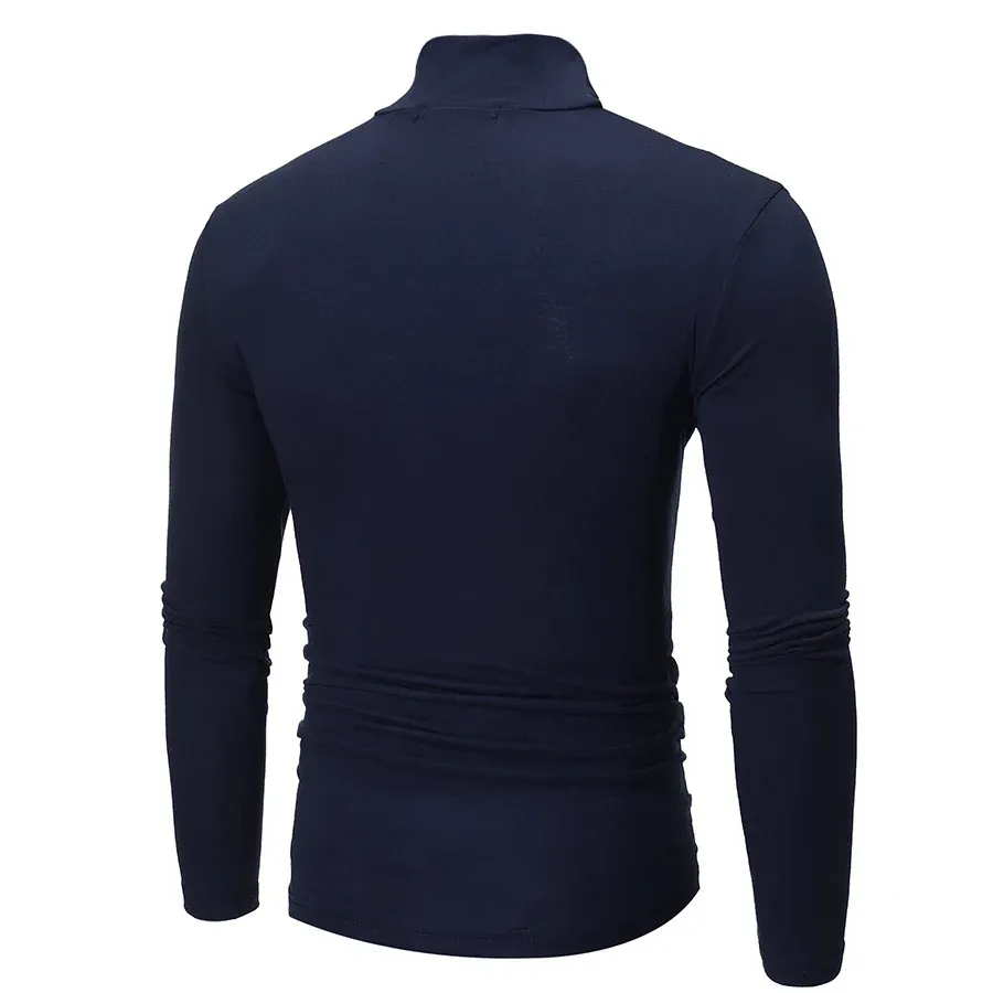 Men's Thermal Long Sleeve T-Shirt Slim Fit High Neck Winter Base Layer Top for Autumn & Winter Warm Apparel showcase 11