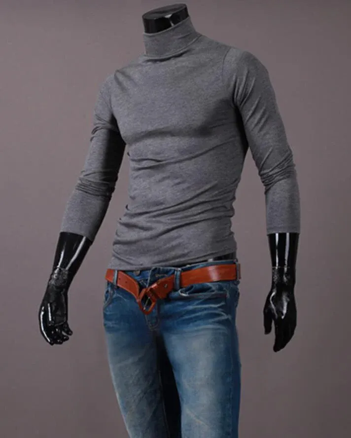 Men's Thermal Long Sleeve T-Shirt Slim Fit High Neck Winter Base Layer Top for Autumn & Winter Warm Apparel showcase 15