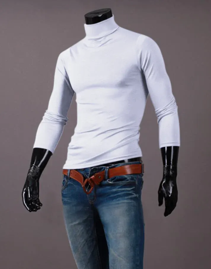 Men's Thermal Long Sleeve T-Shirt Slim Fit High Neck Winter Base Layer Top for Autumn & Winter Warm Apparel showcase 21