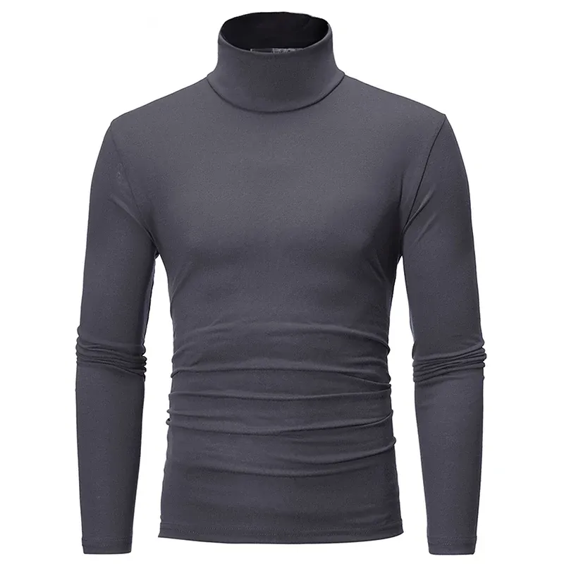 Men's Thermal Long Sleeve T-Shirt Slim Fit High Neck Winter Base Layer Top for Autumn & Winter Warm Apparel thumbnail 3