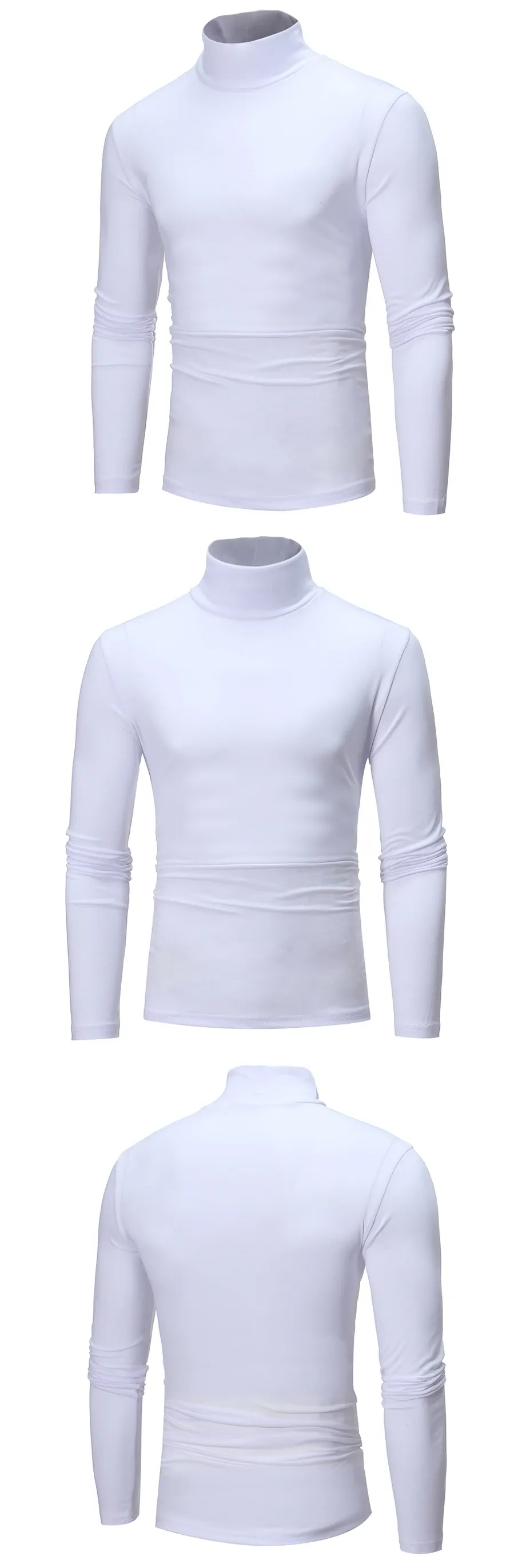 Men's Thermal Long Sleeve T-Shirt Slim Fit High Neck Winter Base Layer Top for Autumn & Winter Warm Apparel showcase 5