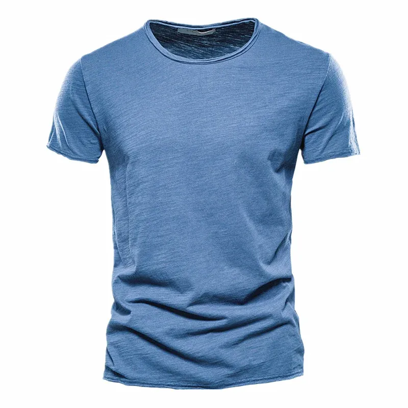 AIOPESON Men's 100% Cotton V-Neck T-Shirt - Fashion Slim Fit Solid Short Sleeve Tees for Casual Wear showcase 23