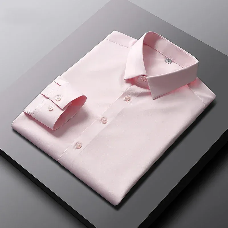 Men's Long Sleeve Casual Business Shirt - Non-Iron, Wrinkle-Resistant Solid Color Fashionable Top thumbnail 2