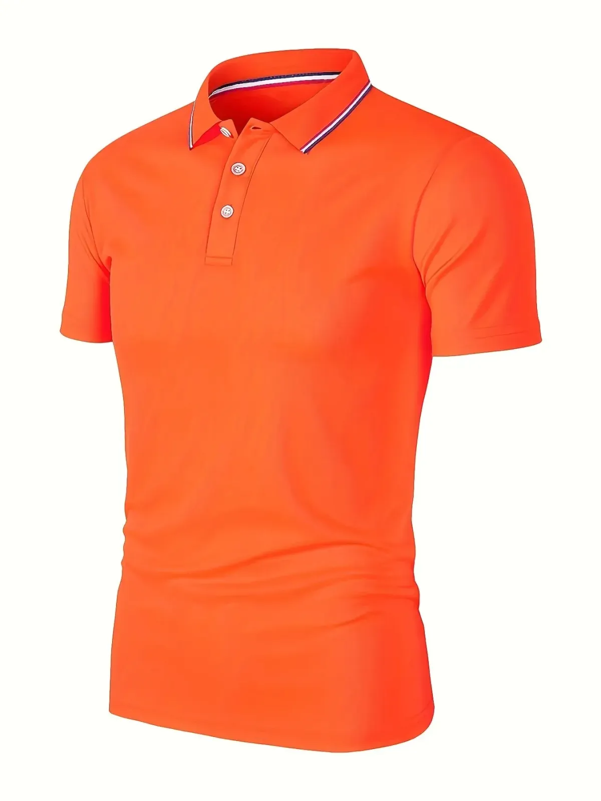 Men's Summer Breathable Polyester Polo Shirt - Solid Color, Short Sleeve, Casual & Comfortable for Everyday Wear showcase 21