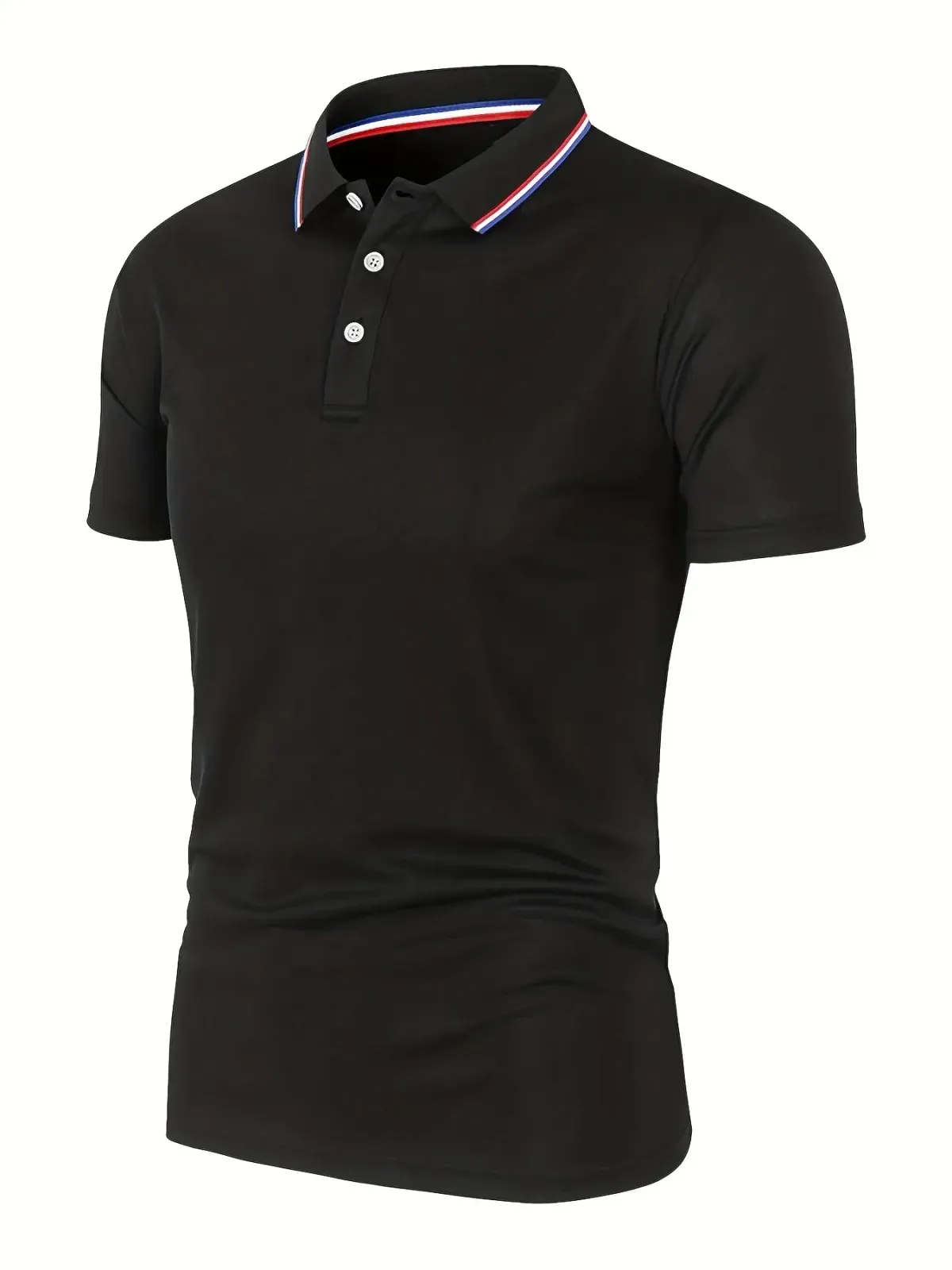 Men's Summer Breathable Polyester Polo Shirt - Solid Color, Short Sleeve, Casual & Comfortable for Everyday Wear showcase 3
