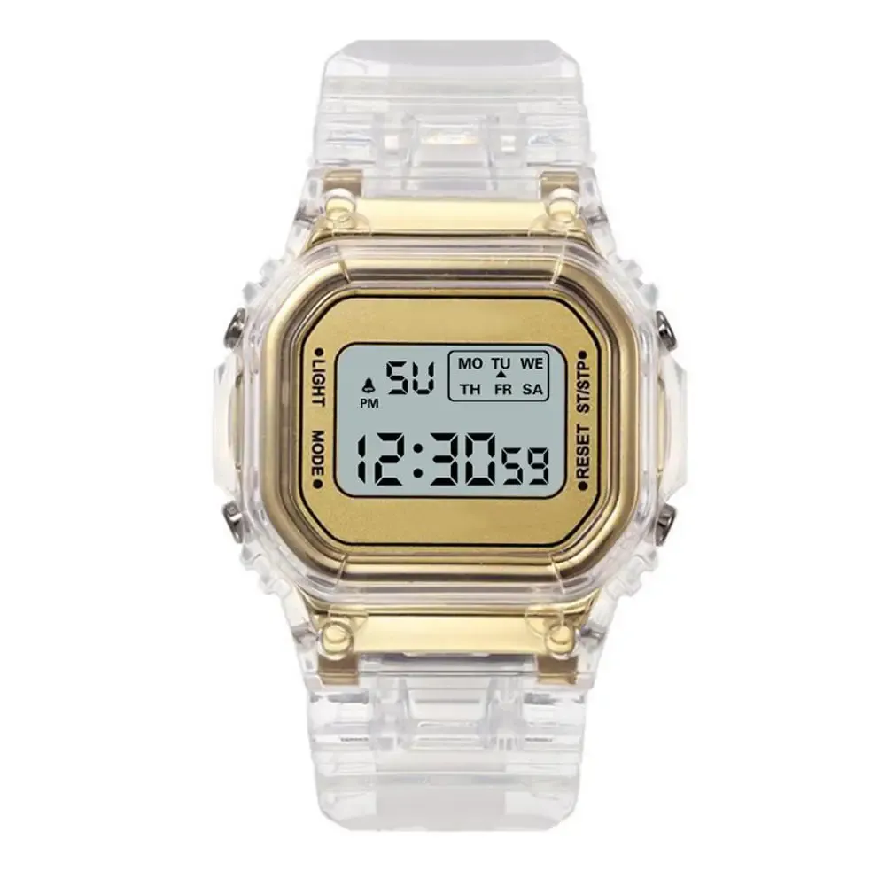 Luxury Rose Gold LED Digital Watch for Women - Fashion Silicone Band Electronic Clock, Casual Ladies Timepiece thumbnail 3