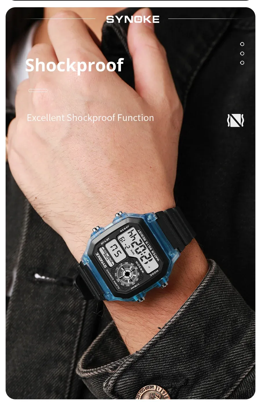 SYNOKE Digital Sports Watch for Men & Women: Waterproof, Luminous, Multifunction with Week Display - Ideal for Outdoor Running, Students, Couples showcase 10