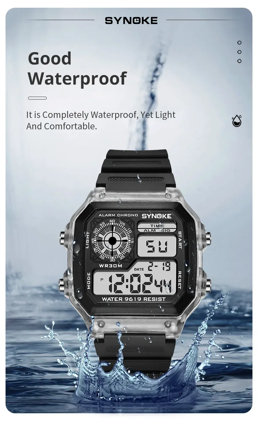 SYNOKE Digital Sports Watch for Men & Women - Waterproof, Luminous, Multifunction with Week Display - Ideal for Outdoor Running & Students showcase 5