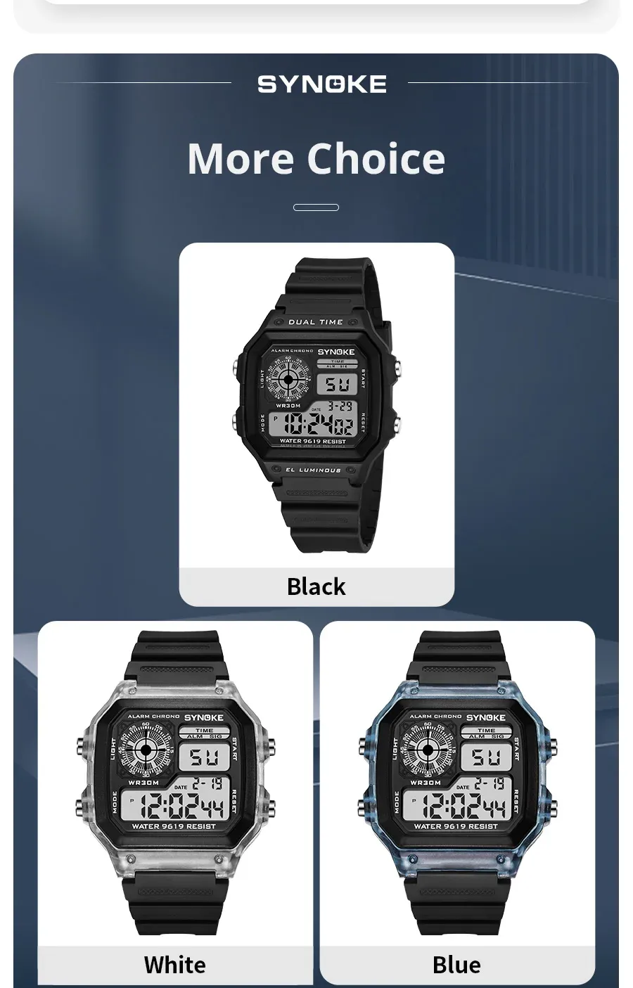 SYNOKE Digital Sports Watch for Men & Women - Waterproof, Luminous, Multifunction with Week Display - Ideal for Outdoor Running & Students showcase 14