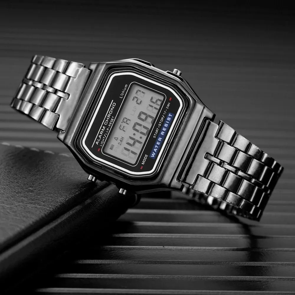 Elegant Gold & Silver Stainless Steel Digital Watch for Women - Business Casual Ladies Electronic Wristwatch, Fashionable & Durable showcase 4