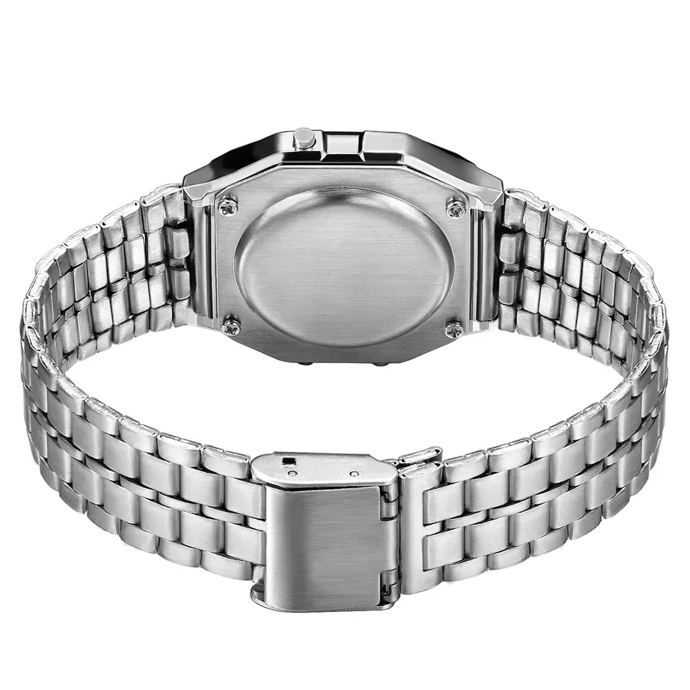 Elegant Gold & Silver Stainless Steel Digital Watch for Women - Business Casual Ladies Electronic Wristwatch, Fashionable & Durable showcase 8