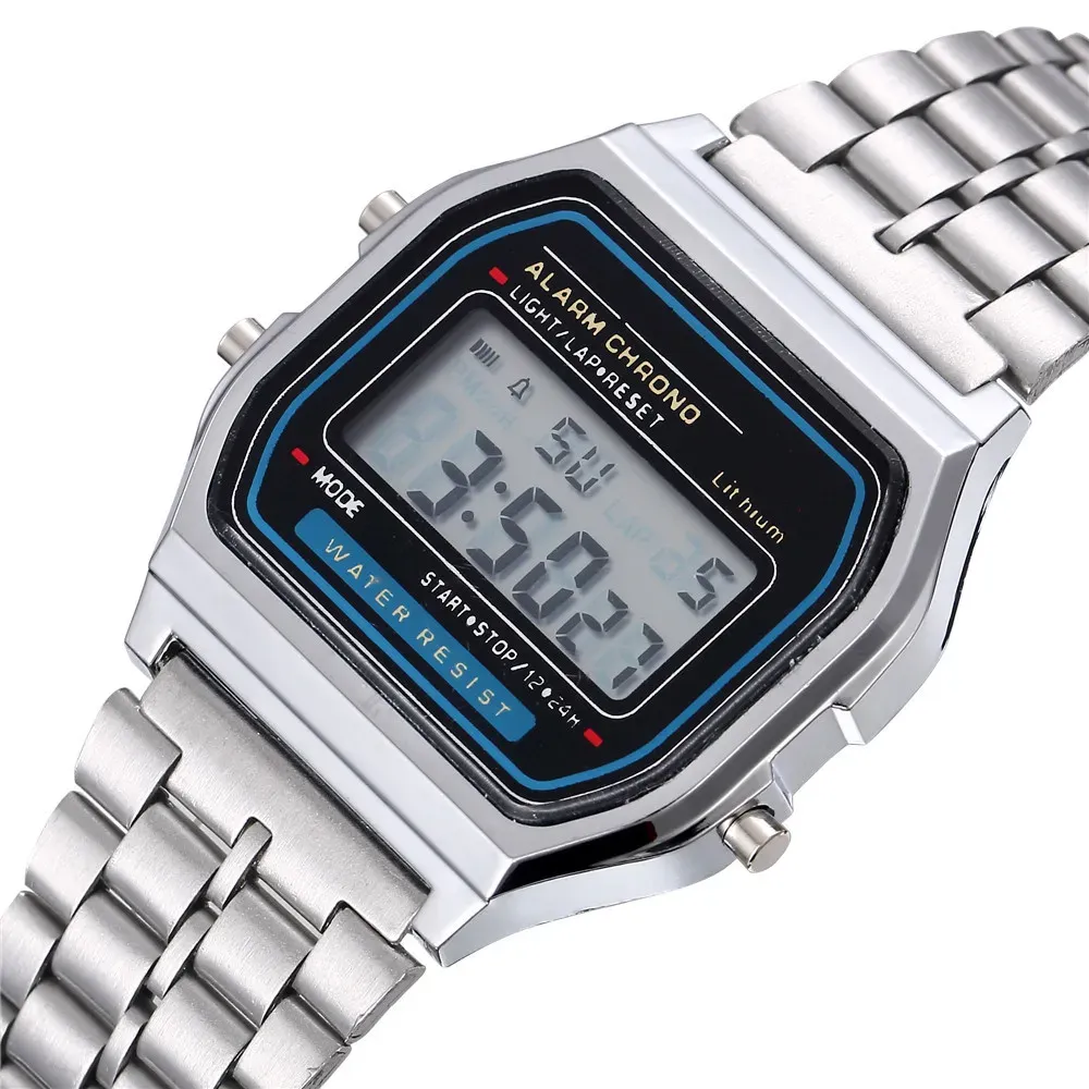 Elegant Gold & Silver Stainless Steel Digital Watch for Women - Business Casual Ladies Electronic Wristwatch, Fashionable & Durable showcase 7