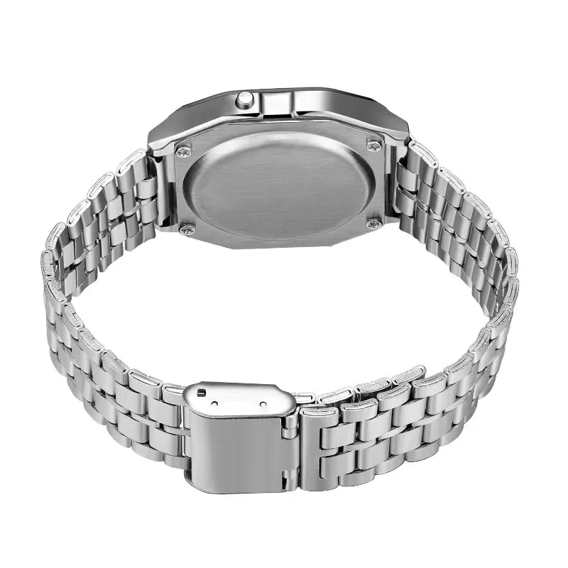 F91W Digital Sports Watch for Men and Women - Stainless Steel Band, LED Display, Multi-Functional Electronic Clock for Business and Casual Wear - Image 2
