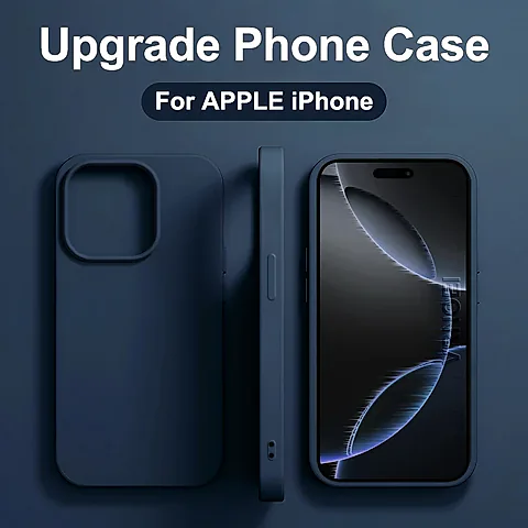 Original Liquid Silicone Phone Case for iPhone 11 12 13 14 15 16 Pro Max Plus - Shockproof Protective Back Cover for Apple Devices