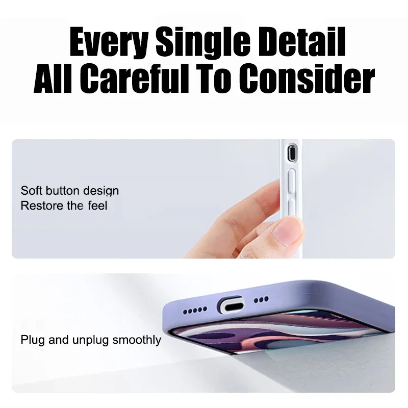 Original Liquid Silicone Phone Case for iPhone 11 12 13 14 15 16 Pro Max Plus - Shockproof Protective Back Cover for Apple Devices thumbnail 3