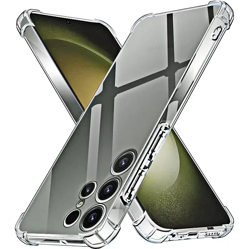 Shockproof Clear Silicone Soft Case for Samsung Galaxy S25 S24 S23 S22 S21 Ultra Plus Note20 FE, Anti-Dust Protective Cover for A52 A53 A54 Models thumbnail 1