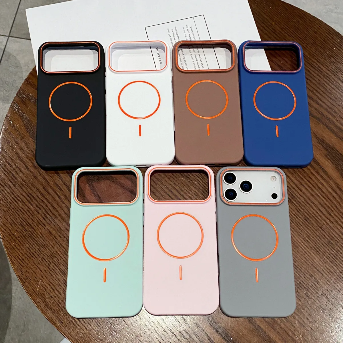 Luxury Magnetic Matte Soft Phone Case for iPhone 17 Pro Max, 16E, 15, 14, 13, 12, 11 - Shockproof Magsafe Wireless Charging Cover showcase 1