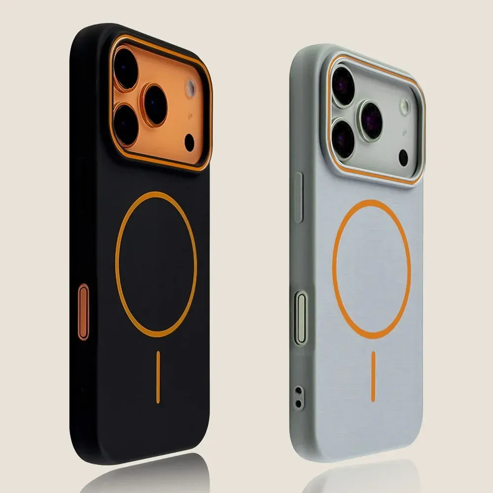 Luxury Magnetic Matte Soft Phone Case for iPhone 17 Pro Max, 16E, 15, 14, 13, 12, 11 - Shockproof Magsafe Wireless Charging Cover thumbnail 1