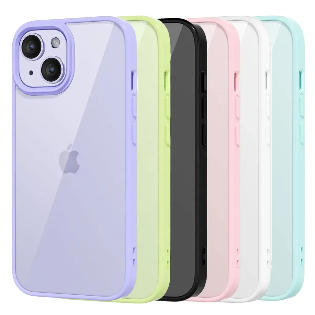 iPhone 16 15 14 13 12 11 Pro Max Silicone Case with Transparent Back and Shockproof Bumper Cover for XR Xs 12 Mini, Protective Phone Accessory thumbnail 1