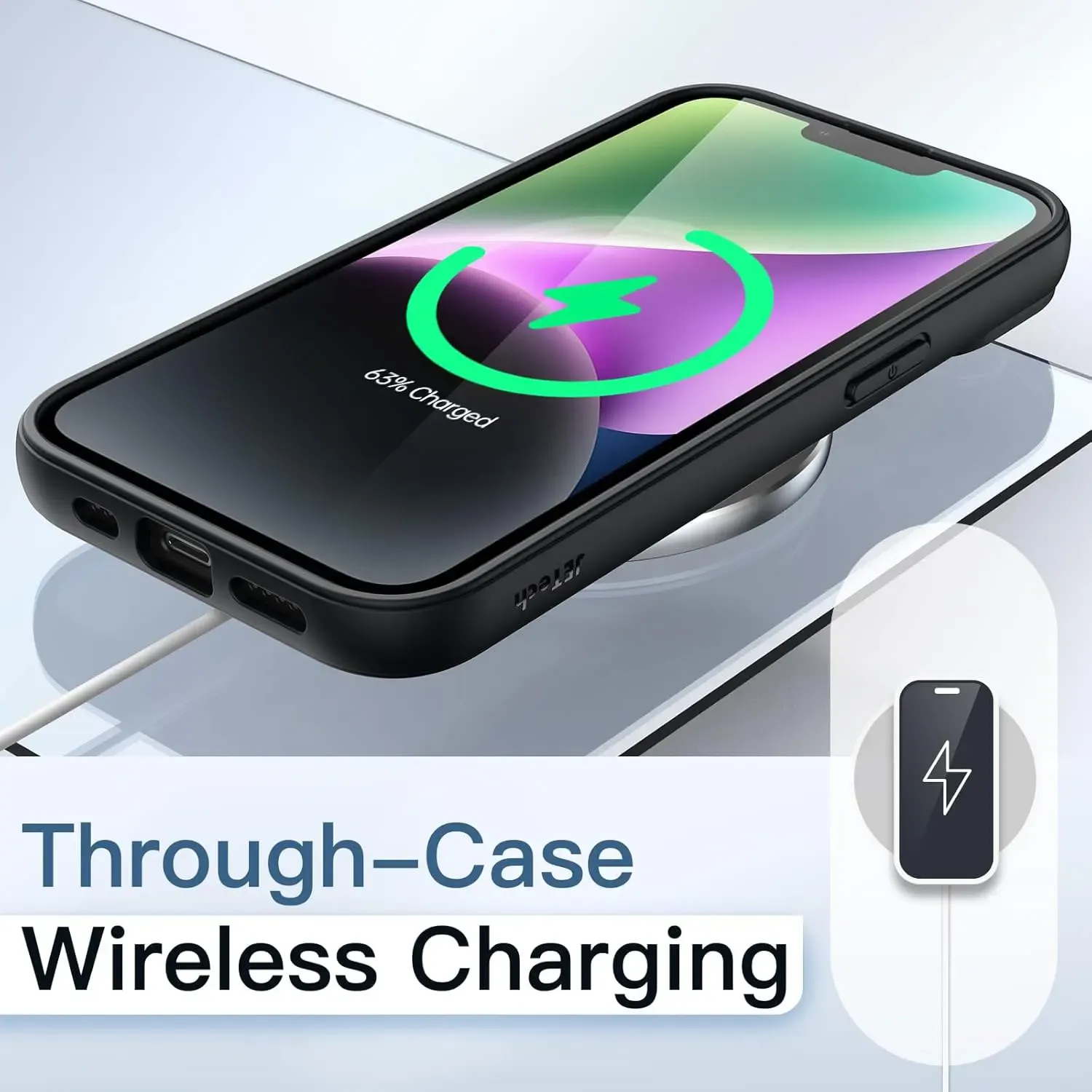 iPhone 16 15 14 13 12 11 Pro Max Silicone Case with Transparent Back and Shockproof Bumper Cover for XR Xs 12 Mini, Protective Phone Accessory thumbnail 5