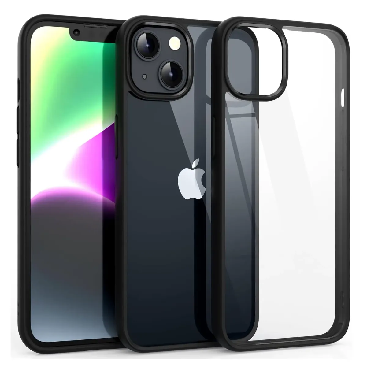 iPhone 16 15 14 13 12 11 Pro Max Silicone Case with Transparent Back and Shockproof Bumper Cover for XR Xs 12 Mini, Protective Phone Accessory showcase 2