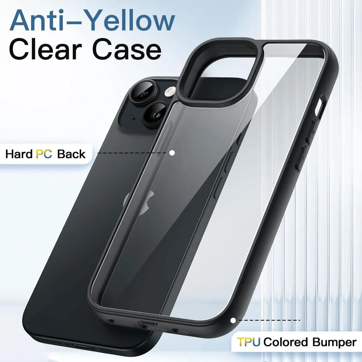 iPhone 16 15 14 13 12 11 Pro Max Silicone Case with Transparent Back and Shockproof Bumper Cover for XR Xs 12 Mini, Protective Phone Accessory showcase 7