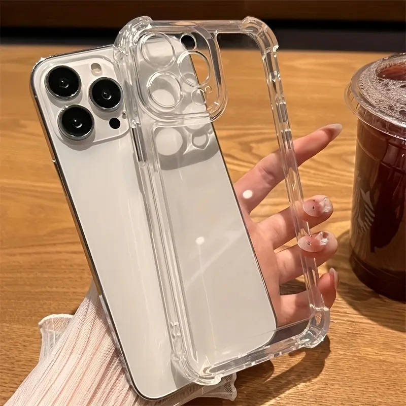 Luxury Clear Shockproof Case for iPhone 15 14 13 12 11 16 Pro Max Plus - Crystal Transparent Bumper Cover for Phone Accessories thumbnail 2
