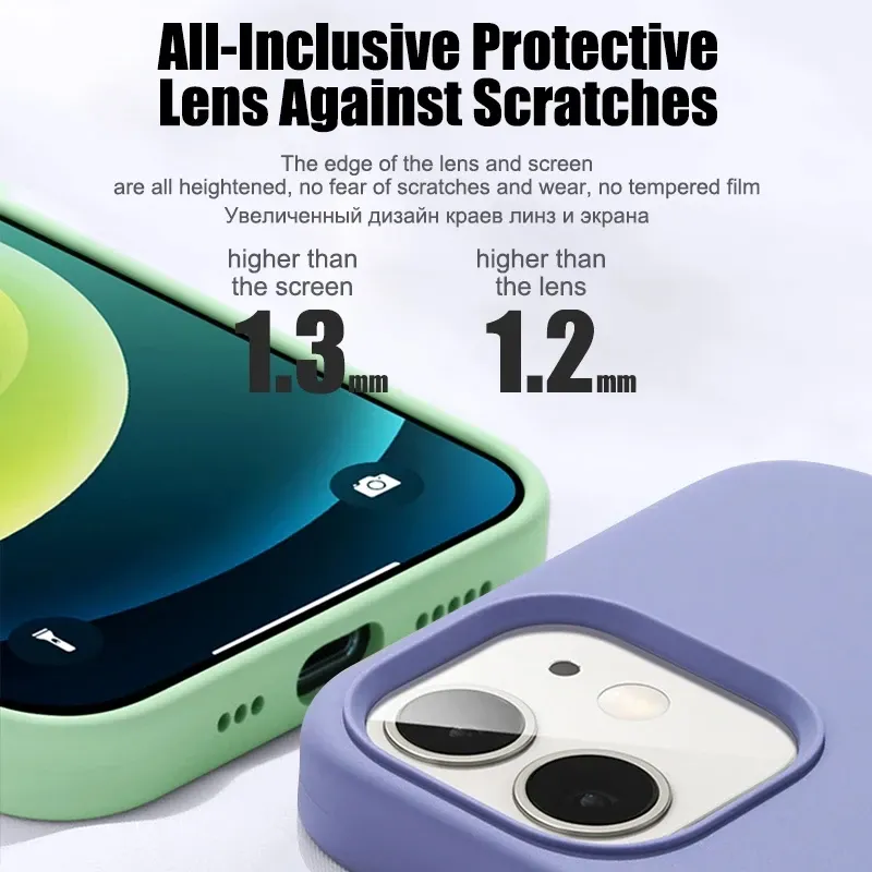 Luxury Shockproof Liquid Silicone Case for iPhone 11-17 Pro Max Air Plus, Soft Protective Phone Cover Accessories thumbnail 2