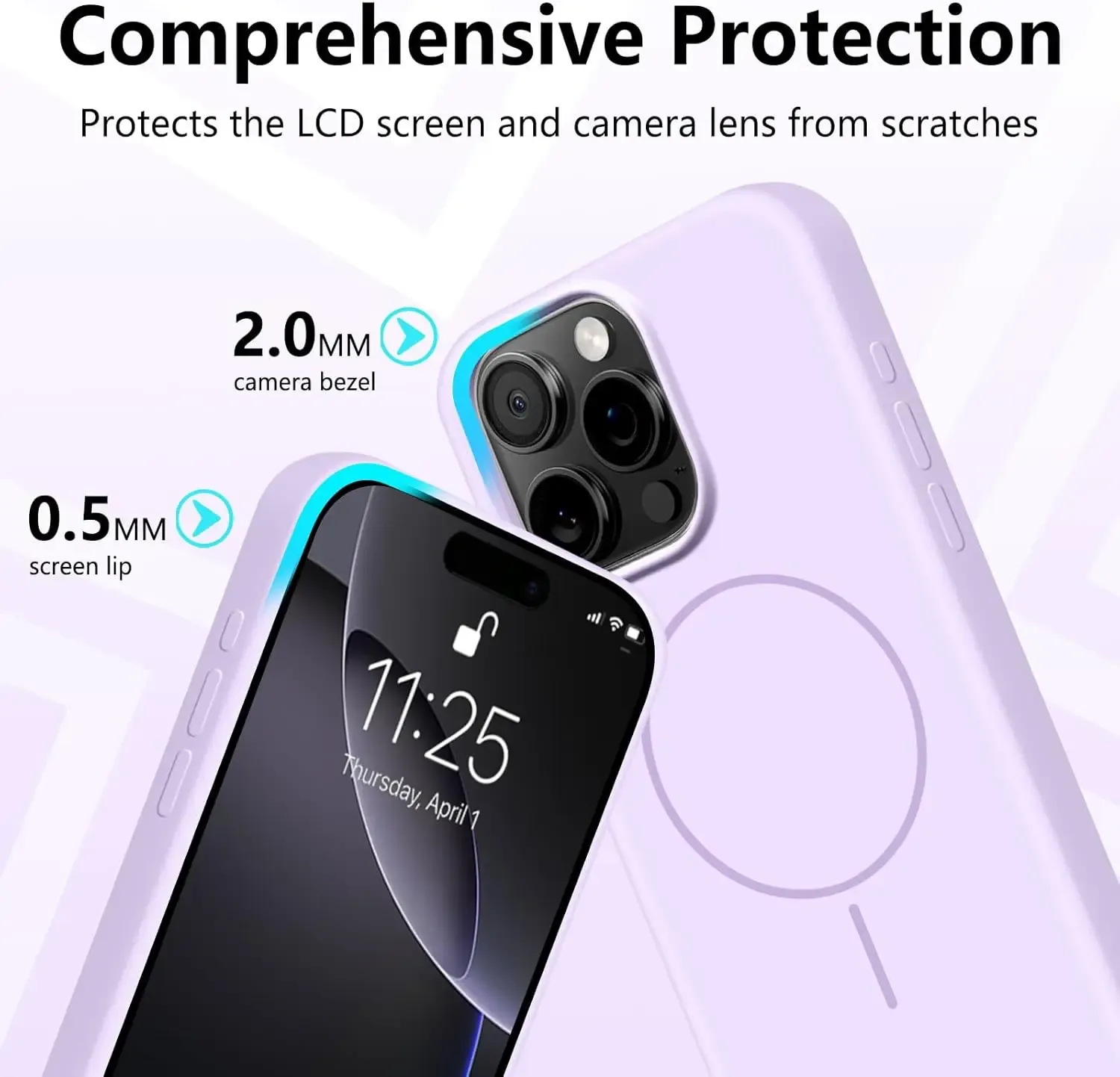 Official Silicone MagSafe Case with Lanyard for iPhone 15/14/16 Plus Pro Max - Magnetic Wireless Charging Protector Soft Cover thumbnail 3