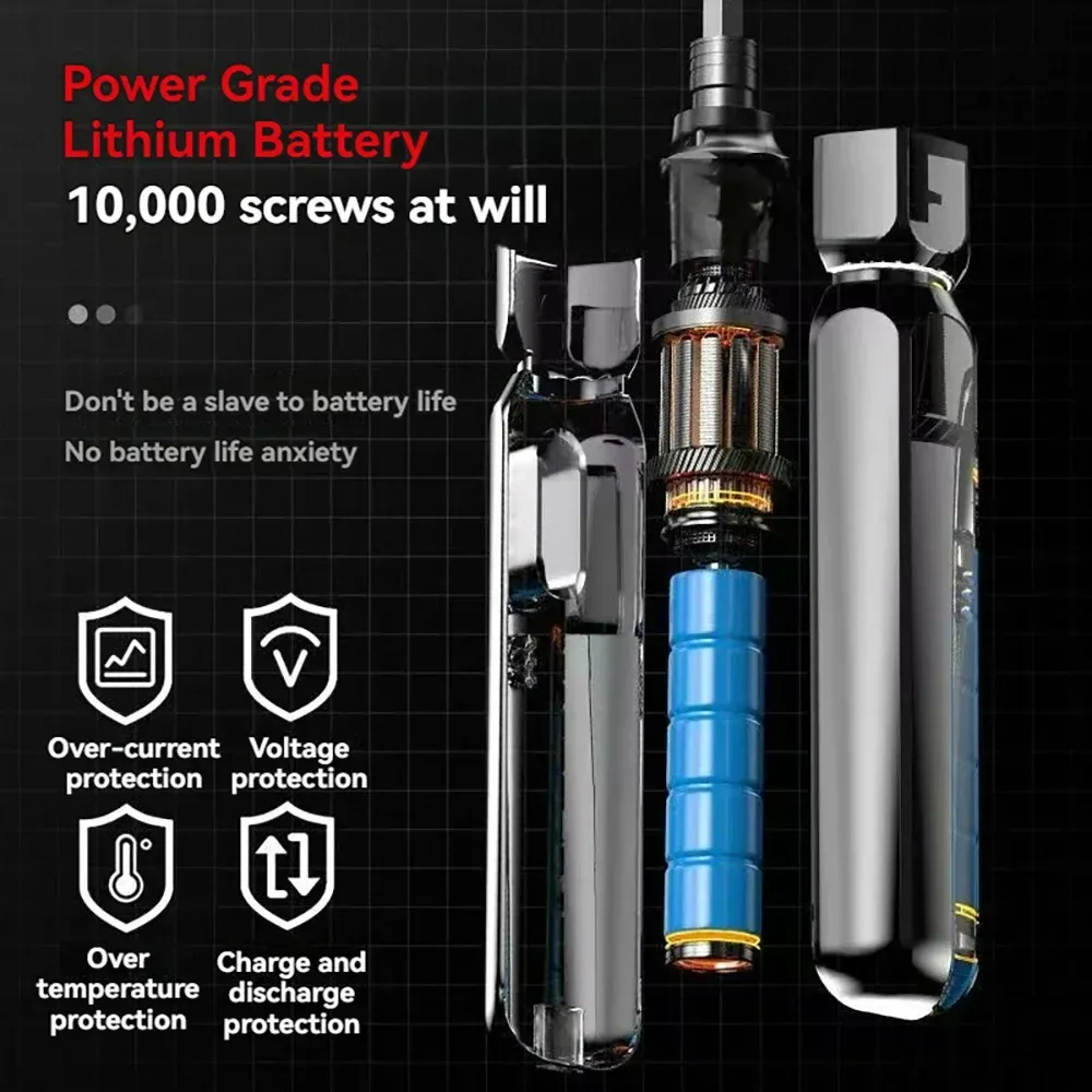 Mini Cordless Electric Screwdriver, Rechargeable Lithium Battery, Auto/Manual Dual Mode, Household Small Electric Drill for DIY Projects and Furniture Assembly thumbnail 5