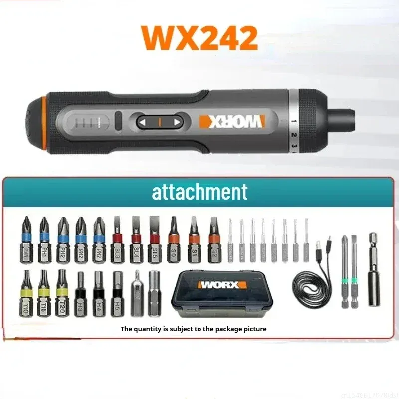 Worx WX242 4V Smart Cordless Electric Screwdriver Set - Portable Mini Power Screw Driver with USB Rechargeable Handle and 30 Bit Set for Home Repair and DIY Projects thumbnail 6