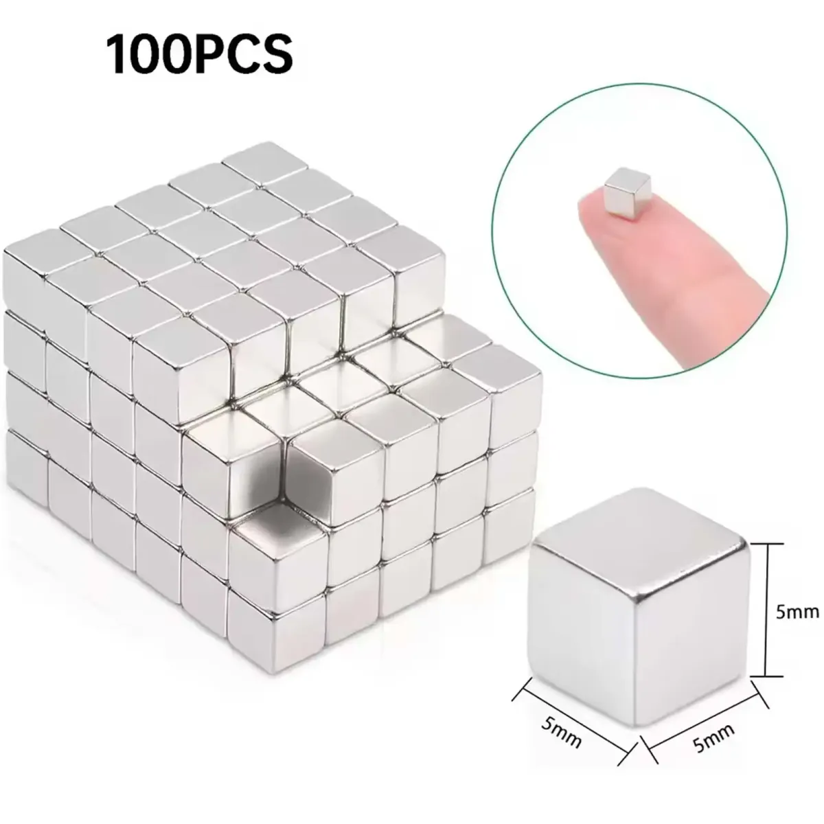Strong Mini Magnetic Cubes 5x5x5mm, 50/100 Pcs Small Square Neodymium Magnets for Fridge, Whiteboard, Crafts, DIY Projects, Office Organization showcase 8