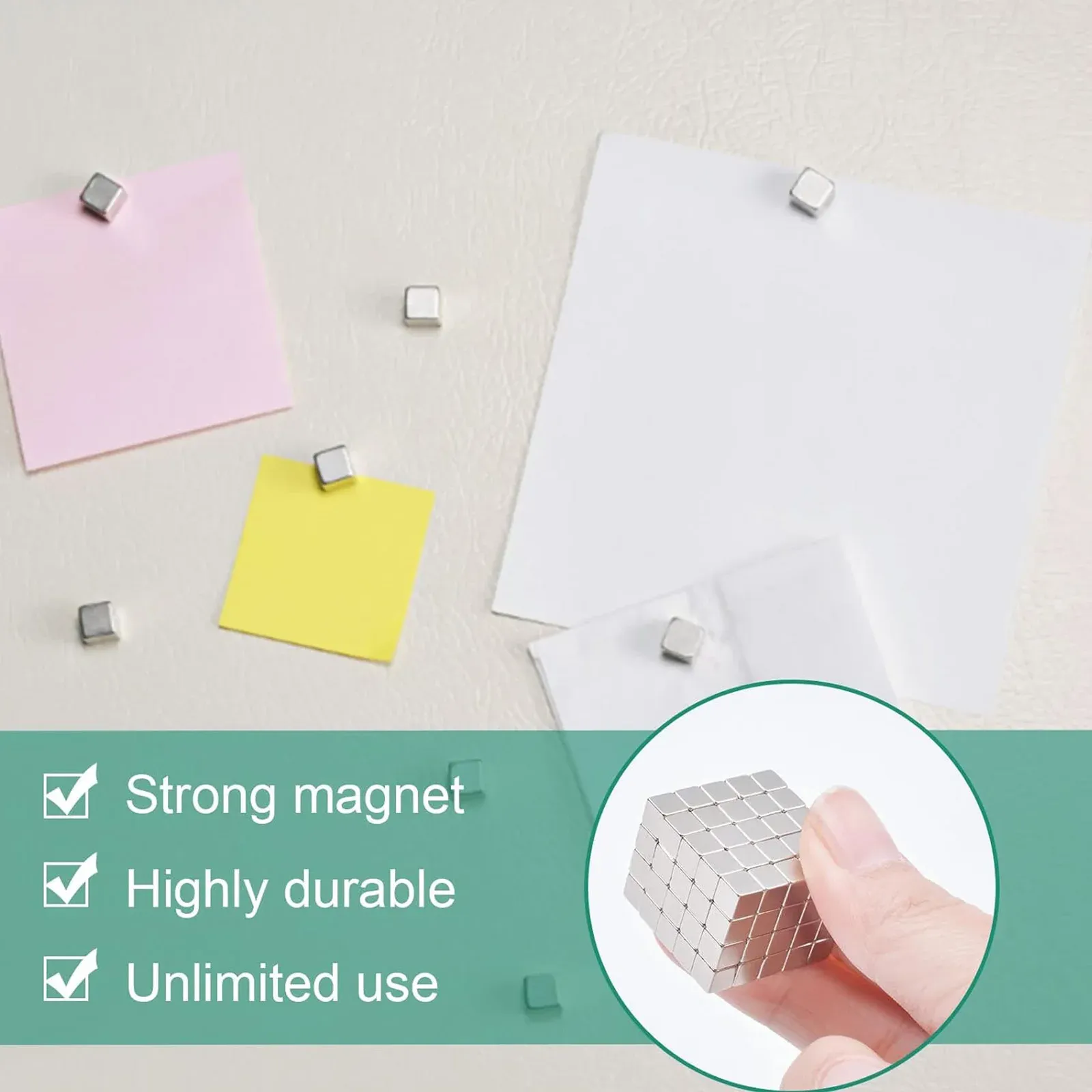 Strong Mini Magnetic Cubes 5x5x5mm - 50/100 Pcs Small Neodymium Magnets for Fridge, Whiteboard, Crafts, DIY Projects & Educational Tools thumbnail 5