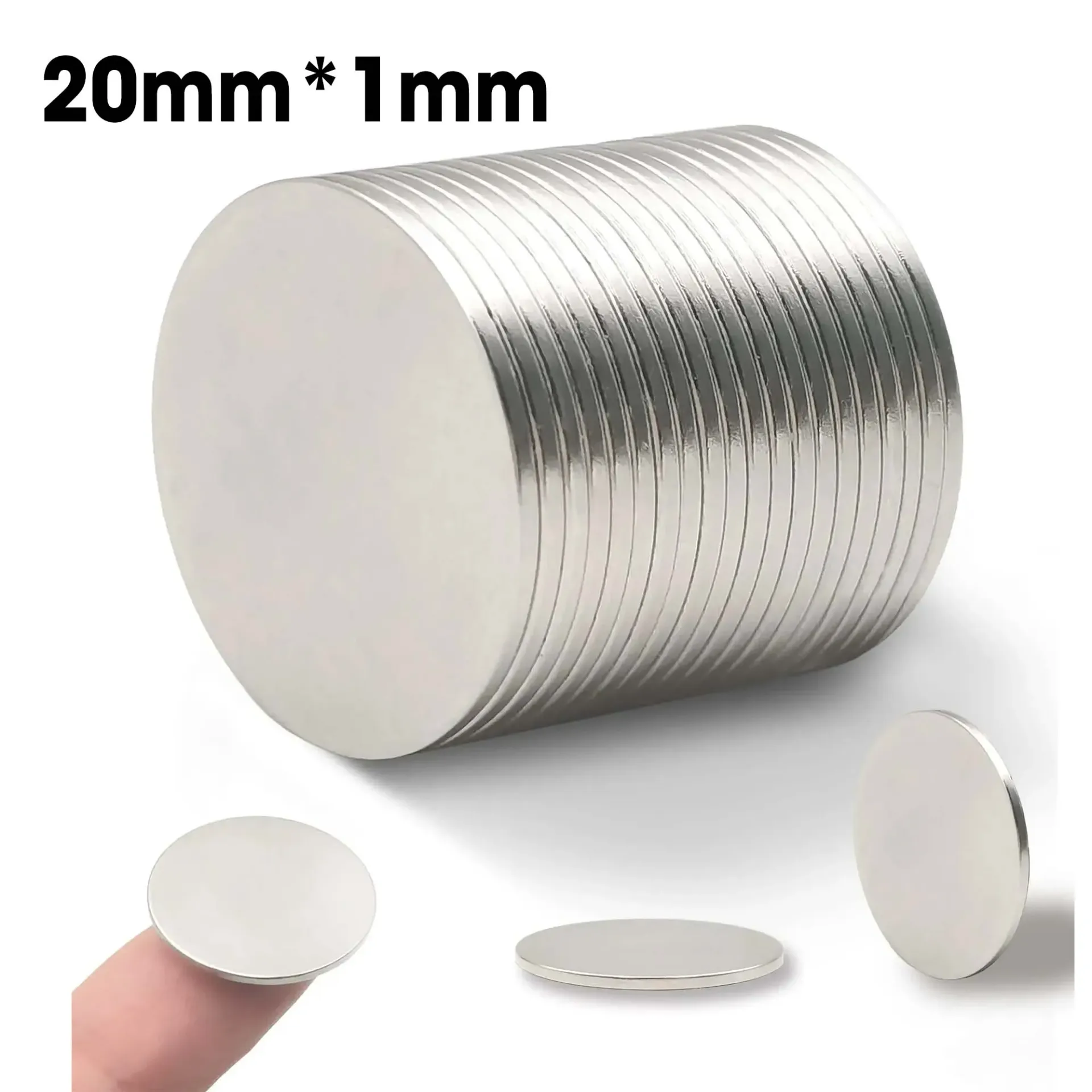 20x1mm Small Round Whiteboard Refrigerator Magnets - Arts, Crafts, Office, DIY Projects - Strong Mini Disc Magnets for Home & School thumbnail 1