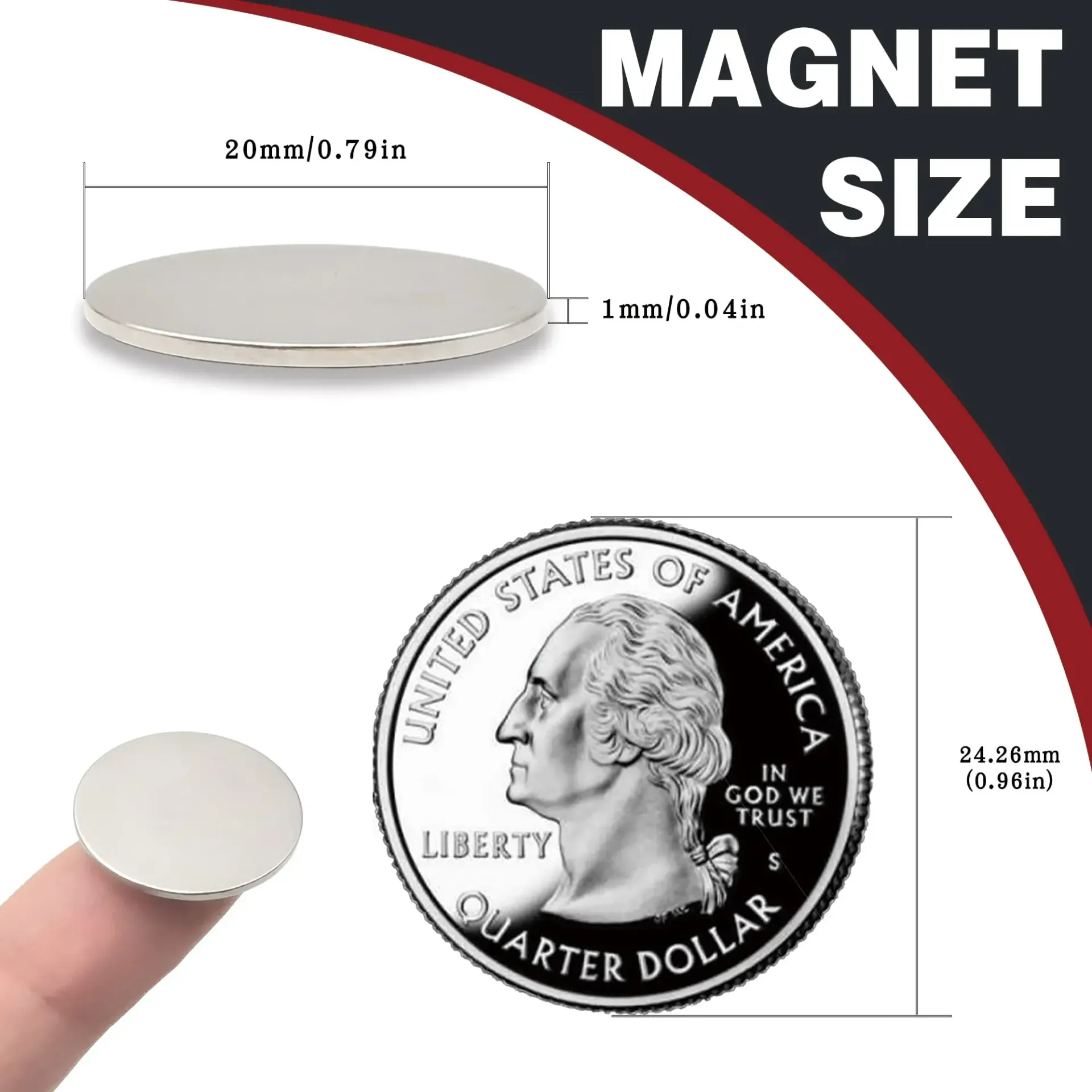 20x1mm Small Round Whiteboard Refrigerator Magnets - Arts, Crafts, Office, DIY Projects - Strong Mini Disc Magnets for Home & School thumbnail 5