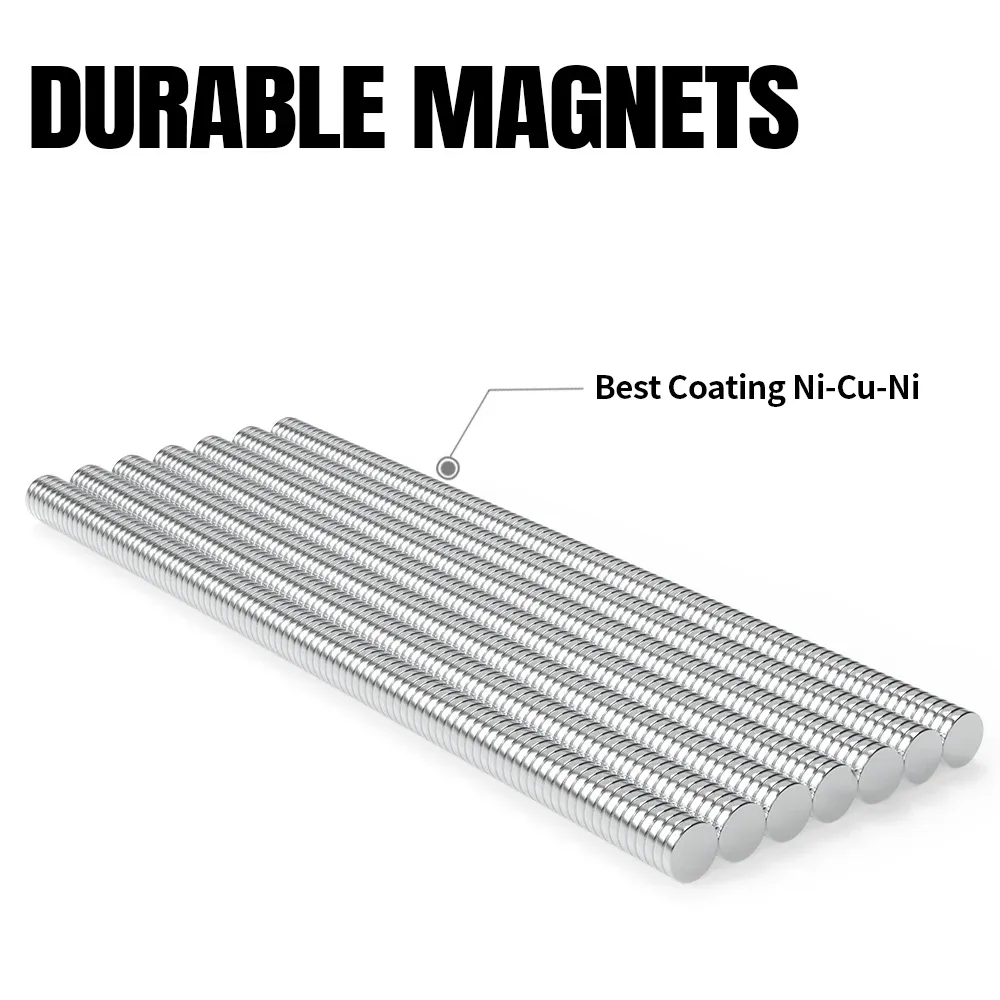 100/300 Pcs Mini Small Round Magnets 4mm x 1mm Disc - Super Powerful Refrigerator Magnets for Crafts, DIY, and Office Use thumbnail 3