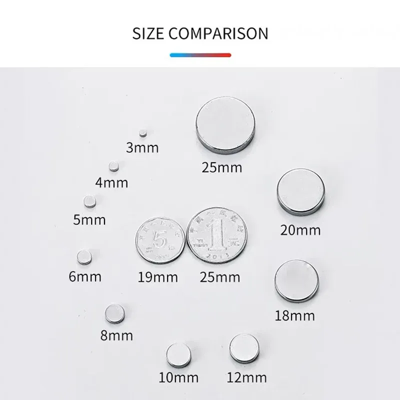 Mini Whiteboard Fridge Magnets - Small Refrigerator Magnets for Office, Kitchen, DIY Crafts - 10-50 Pack, Various Sizes (2-10mm) thumbnail 5