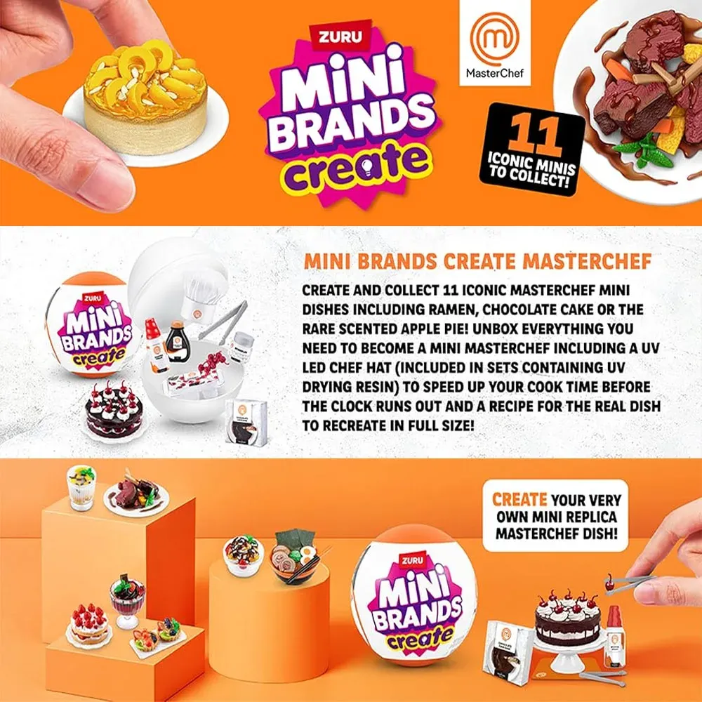 Zuru Mini Brand 5 Surprise Master Cuisine Blind Box Ball Capsule - Collectible Miniature Food Dishes with UV Curing Resin & Real Recipes for Kids & Collectors thumbnail 5
