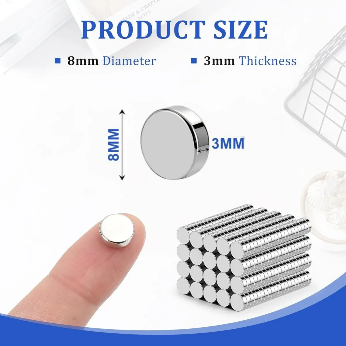8x3mm Round Refrigerator Magnets - Small Whiteboard & Office Magnets, Durable Mini Magnets for Kitchen & Crafting showcase 2