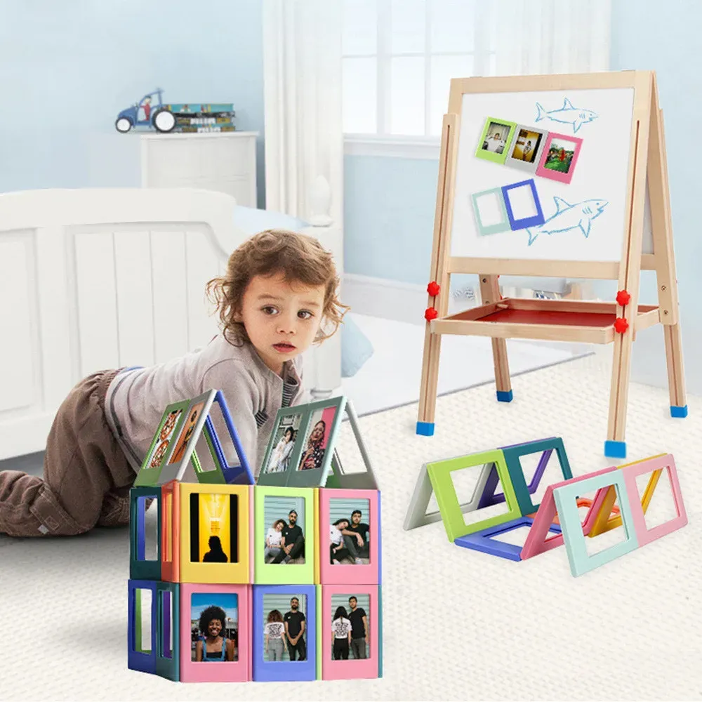 Magnetic Photo Frame Fridge Magnets - Fun Refrigerator Decor for Mini Film Papers, Home Office Ornaments, Versatile Display showcase 4