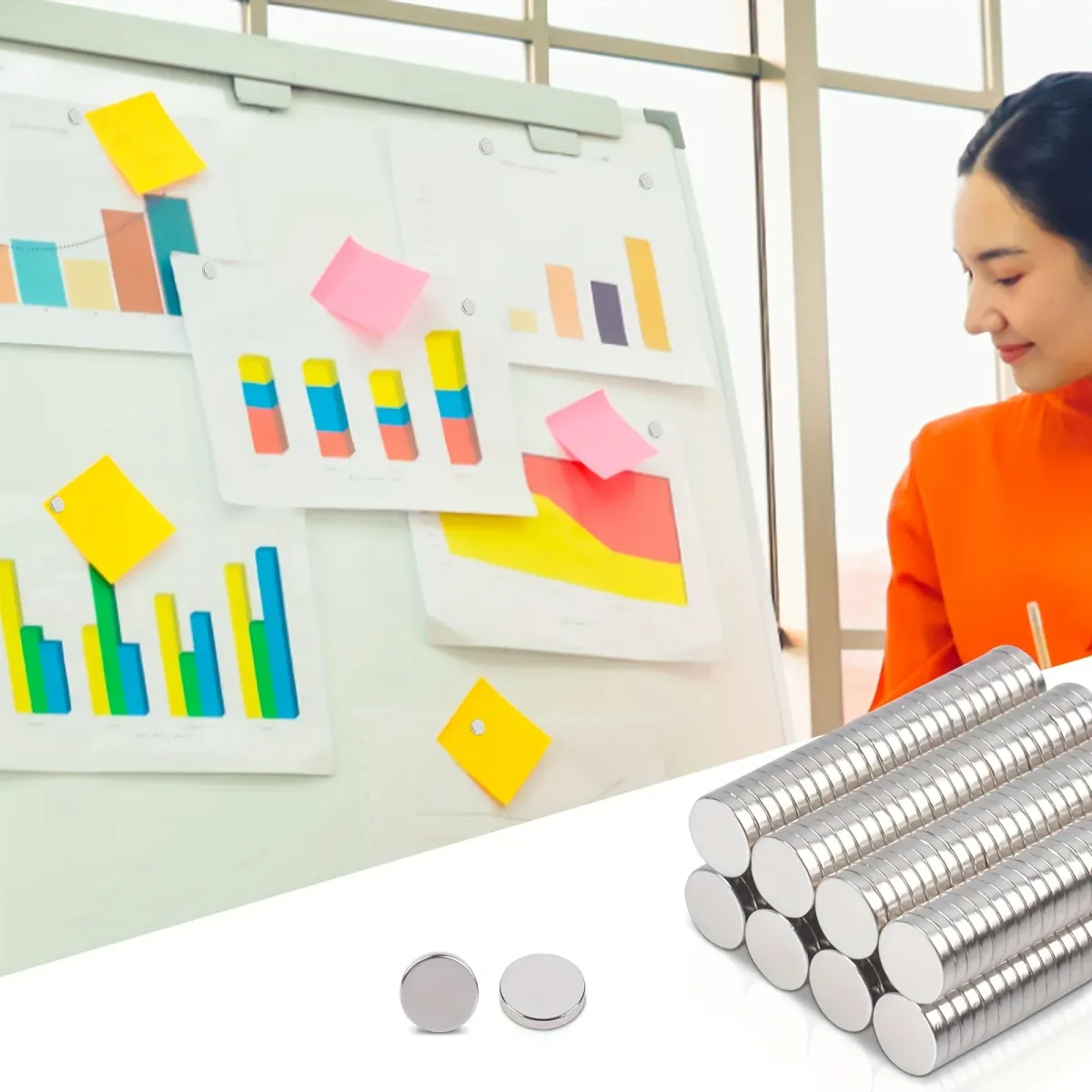 Bulk Mini Fridge Magnets 5x1mm - 10/20/50 Pcs Thin Small Refrigerator Magnets for Whiteboard, Office, Kitchen, Home DIY Crafts showcase 4