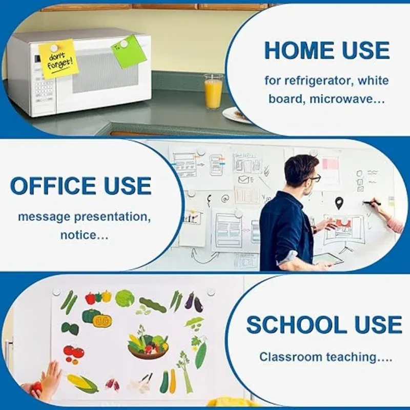 8x3mm Round Refrigerator Magnets - Small Durable Whiteboard & Office Magnets for Crafts and Kitchen Use thumbnail 6