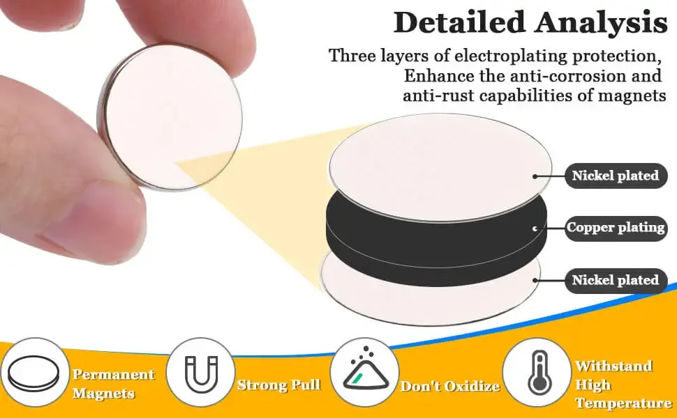 8x3mm Round Refrigerator Magnets - Small Durable Whiteboard & Office Magnets for Crafts and Kitchen Use showcase 8