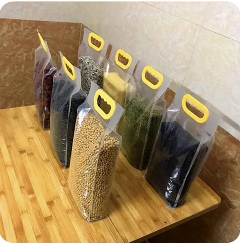 Transparent Food Vacuum Seal Bags for Rice Beans - Accordion Pocket Design, 2.5kg & 5kg Capacity, Durable Plastic Packaging showcase 5