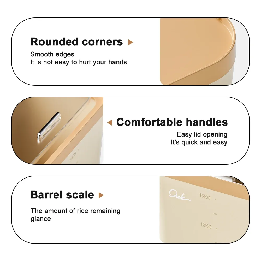 Large Capacity Rice Storage Box 5/10/15KG - Airtight, Insect & Moisture Proof Food Grade PP Container with Transparent Sliding Lid for Kitchen Dry Grain Storage thumbnail 6