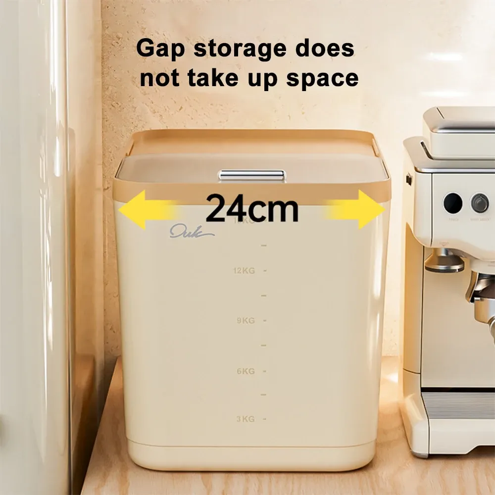 Large Capacity Rice Storage Box 5/10/15KG - Airtight, Insect & Moisture Proof Food Grade PP Container with Transparent Sliding Lid for Kitchen Dry Grain Storage thumbnail 2